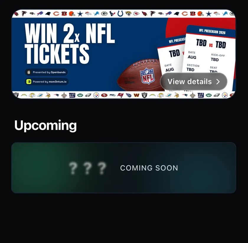 An Openbands campaign giving away a real-world prize